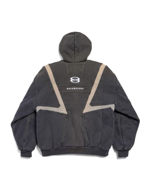 Balenciaga Unity Sports Icon Panelled Zip-Up Hoodie in Gray
