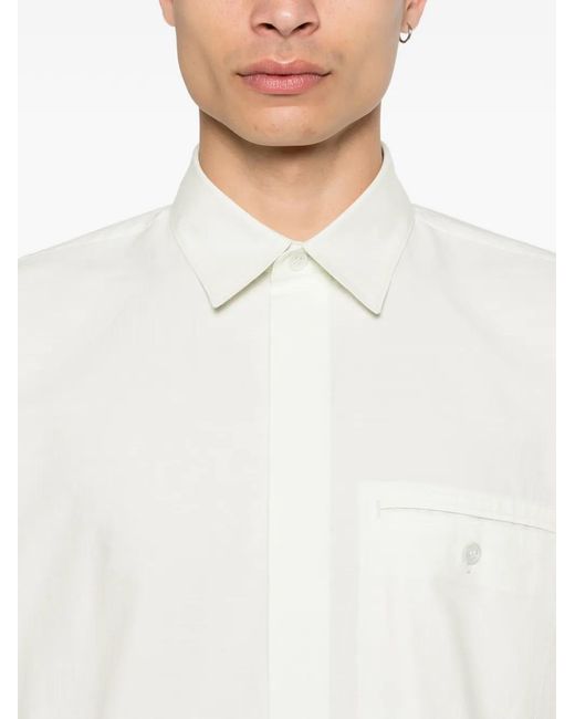 Homme Plissé Issey Miyake White Long-Sleeve Boxy Shirt for men