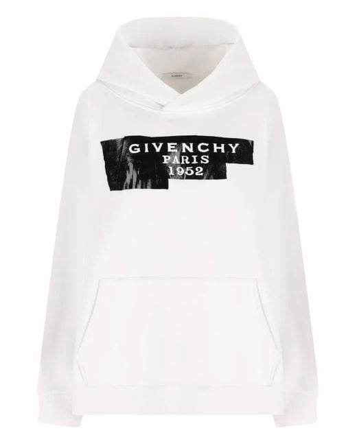 Felpa Con Cappuccio E Logo di Givenchy in White