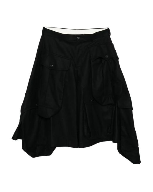 Comme des Garçons Shorts Met Asymmetrische Zoom in het Black voor heren