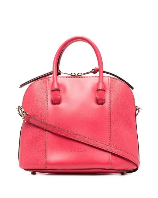 Furla Leather Logo-debossed Panelled Tote Bag in Red | Lyst