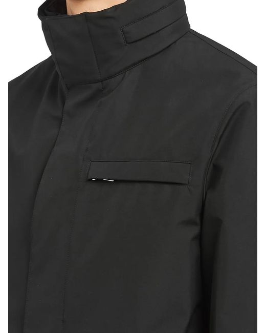 Prada Black Technical Poplin Raincoat for men