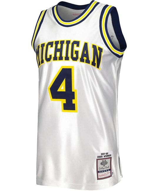 Mitchell & Ness White 1991/92 Chris Webber Michigan Wolverines Swingman Replica Jersey for men