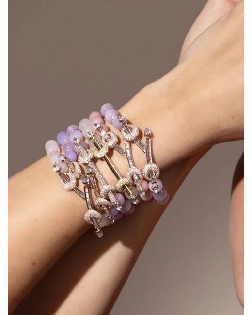 ANANYA Chakra ダイヤモンド&クォーツ ブレスレット 18kイエローゴールド Purple