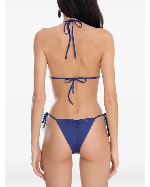 Bikini Triangular Con Cuentas Amir Slama de color Blue