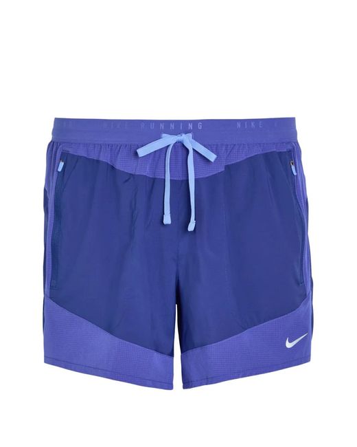 Nike Blue Stride Plus Logo-Print Drawstring Shorts for men