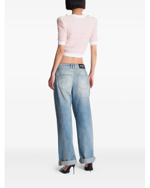 Balmain Cropped Vest in het Pink