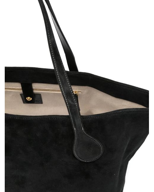 Liffner Black Mega Sprout Suede Tote Bag