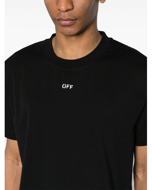 Off-White c/o Virgil Abloh Crew Neck T -Shirt mit Ausdruck in Black für Herren