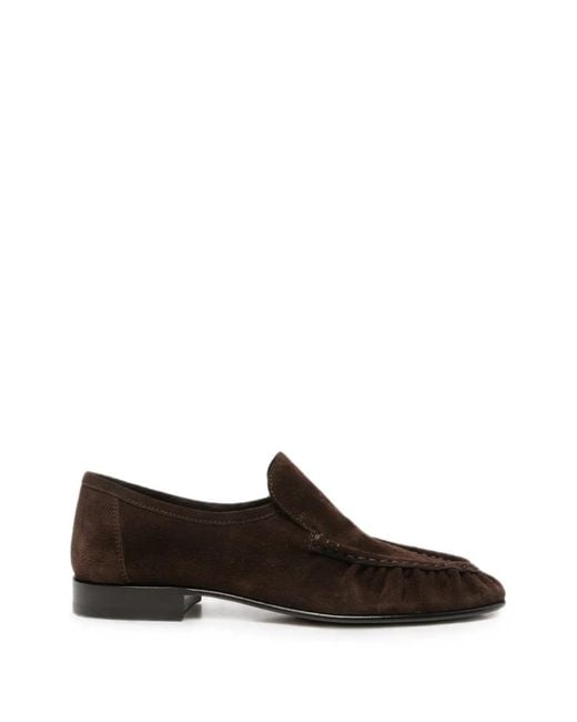 The Row White Round-Toe Loafers
