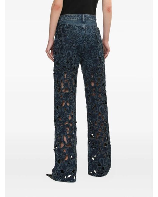 Rag & Bone Logan フローラルレース ジーンズ Blue