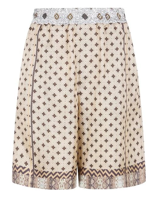 Pierre Louis Mascia Natural Aloe Geometric-Print Shorts