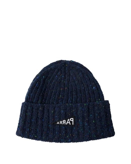 by Parra Blue Reverse-Flag Beanie Hat for men