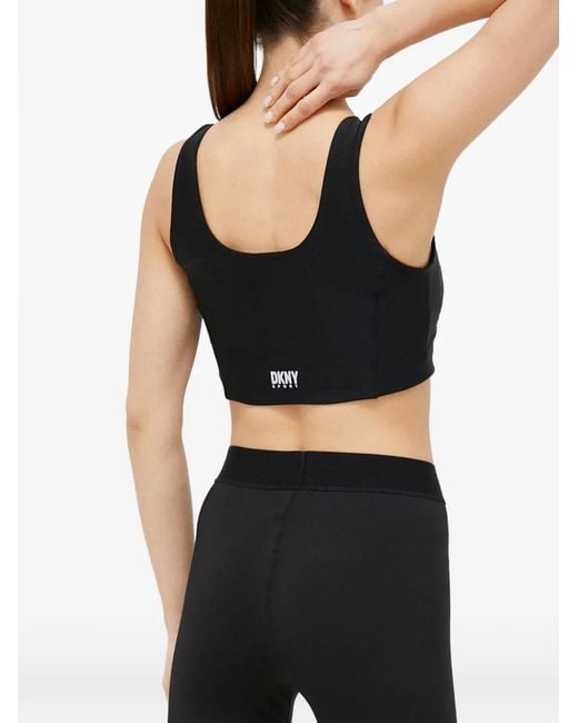 DKNY Black Zip-Front Sports Bra