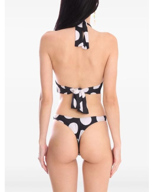 Amir Slama White Badeanzug mit Polka Dots