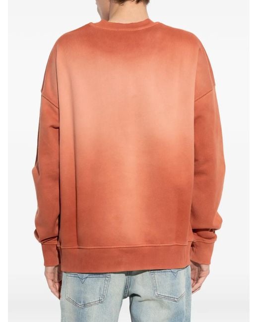 DIESEL Orange Gradient-Effect Logo-Embroidered Sweater for men