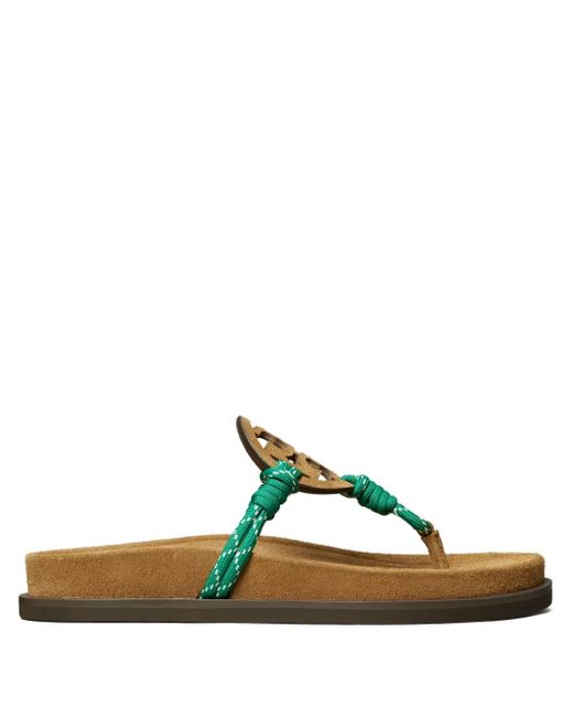 Sandalias Miller Cloud planas Tory Burch de color Green