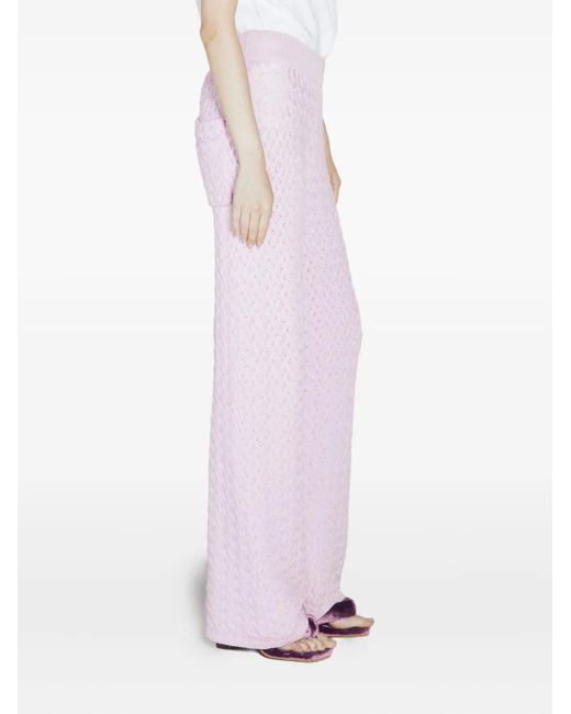 Isa Boulder Pink Cableweave Trousers