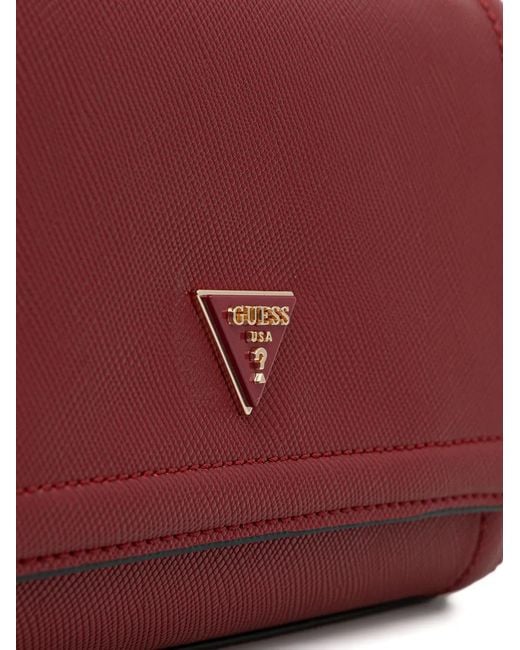 Guess Red Mini Noelle Chain Detail Cross Body Bag