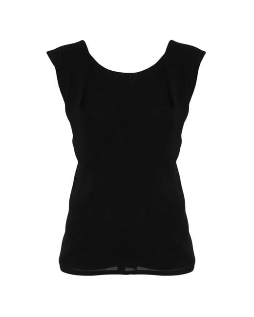 Moschino Black Blouse À Design Sans Manches