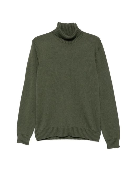 Zanone Green Roll-Neck Ribbed Sweater for men
