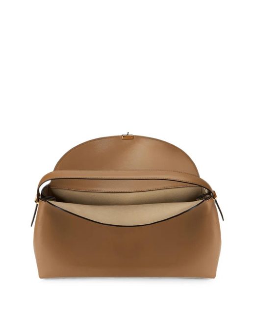 Totême Brown T-Lock Leather Tote Bag