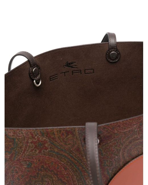 Etro Brown Paisley-jacquard Tote Bag