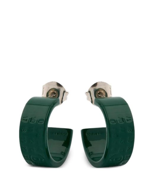 MM6 by Maison Margiela Green Logo-Detail Hoop Earrings