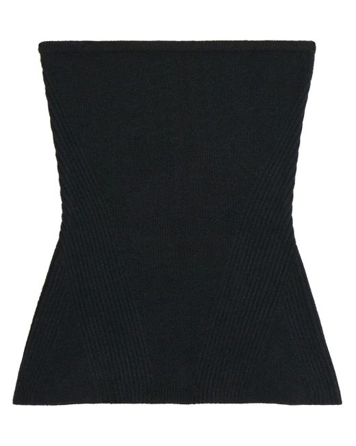 Apparis Black Ribbed-knit Bandeau Top