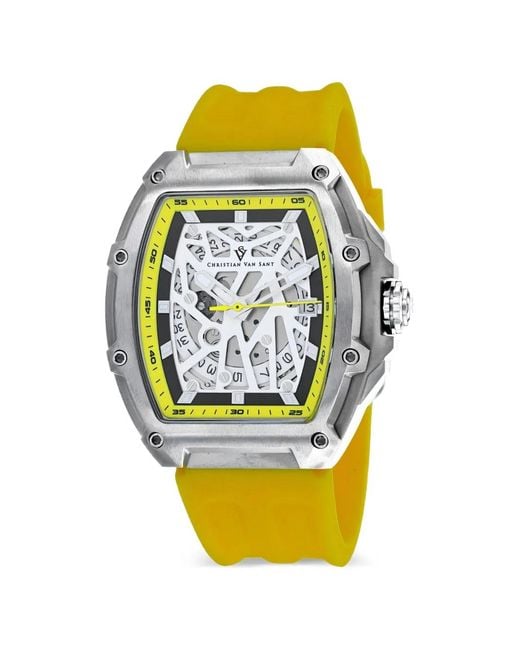 Christian Van Sant Yellow Odyssey 50Mm Watch for men