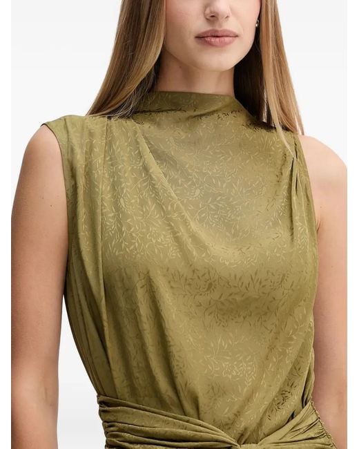 INTROPIA Green Tie-Waist Sleeveless Midi Dress