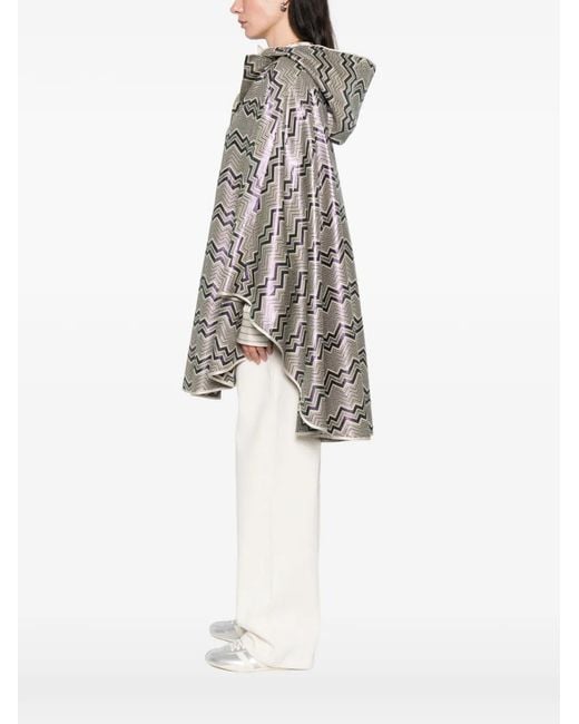 Missoni Gray Chevron-Pattern Hood Cape