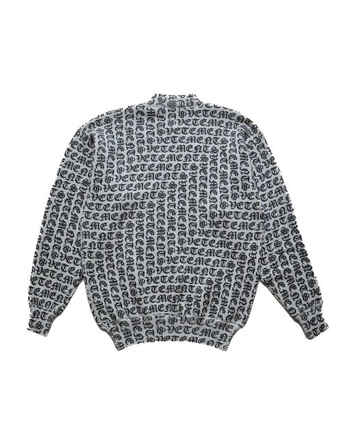 Vetements Gray Gothic Monogram Sweater for men