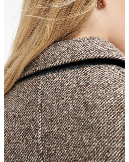 Brunello Cucinelli Jack Met Visgraatpatroon En Zak in het Gray