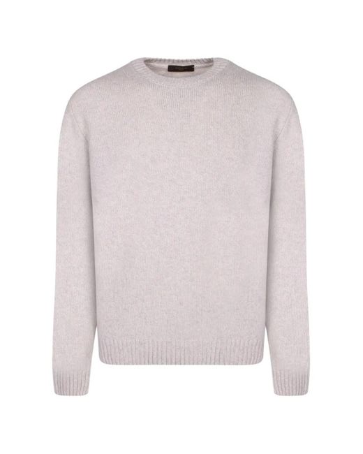 Zanone White Knit Longsleeve Sweater for men