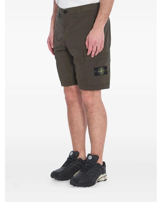 Stone Island Gray Cargo Bermuda Shorts for men