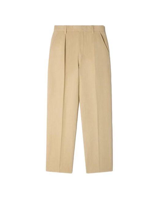 Sandro Natural Wide Pleated Cotton-Linen Trousers for men
