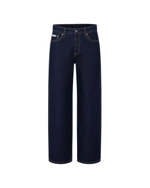 Calvin Klein Blue 90S Logo-Patch Jeans