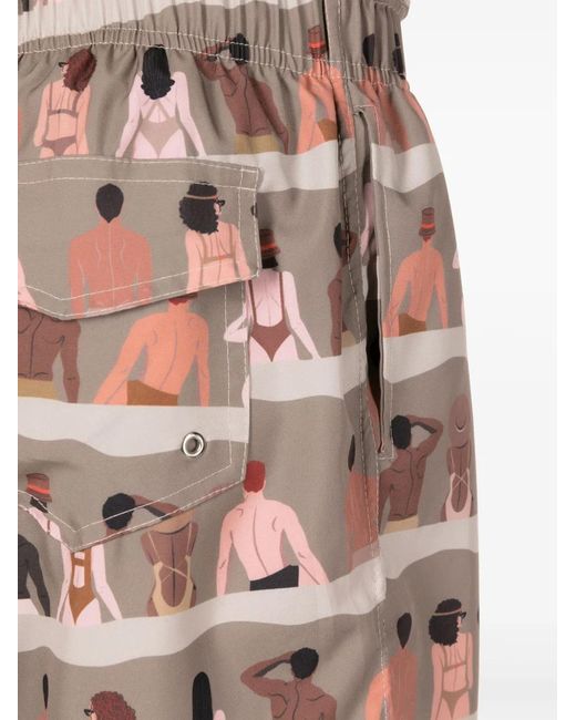 Amir Slama Brown Graphic-Print Shorts for men