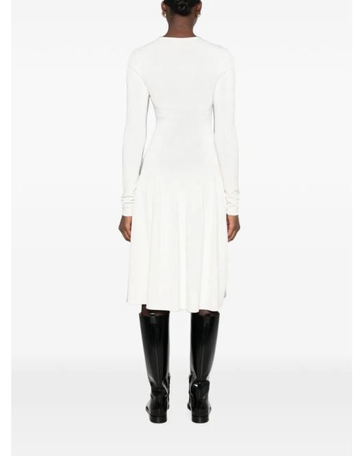 Totême  White Sculpted Knit Midi Dress