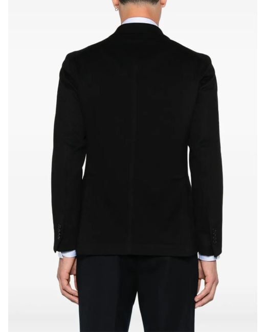 Tagliatore Black Double-Breasted Wool Jacket for men