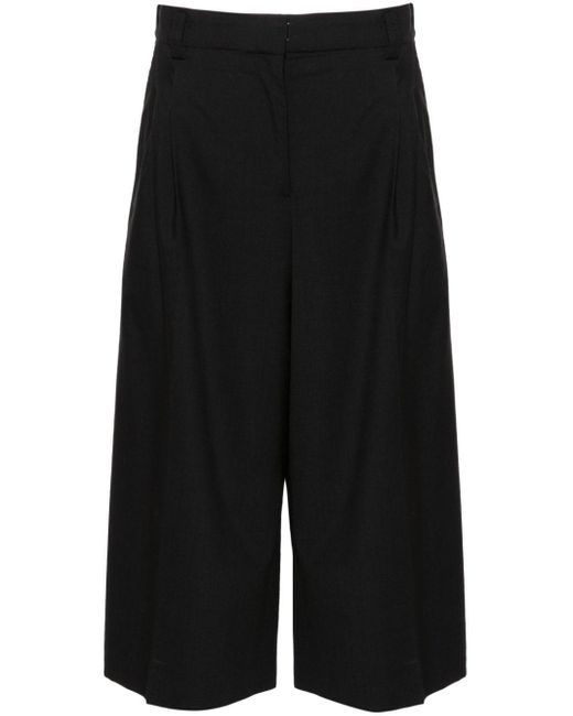 KENZO Black Taillenhohe Solid Cropped-Hose