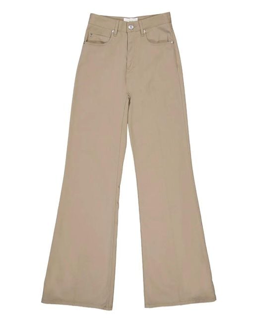 AMI Natural High-Waist Flared Trousers
