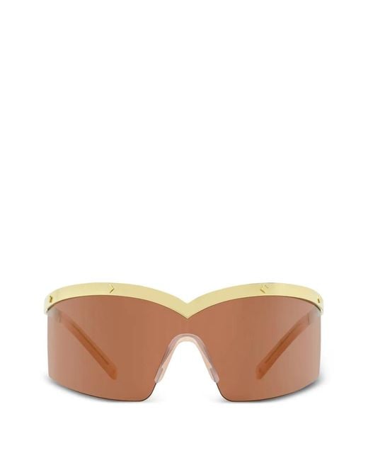 MCM Pink Stud-Embellished Shield Sunglasses