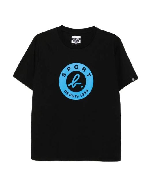 SPORT b. by agnès b. Black Logo-Print T-Shirt for men