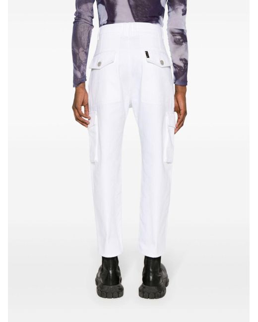Pantalon en coton à coupe ample Balmain pour homme en coloris White