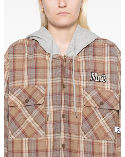 Mini Cream Natural Logo-Embroidered Hood Jacket