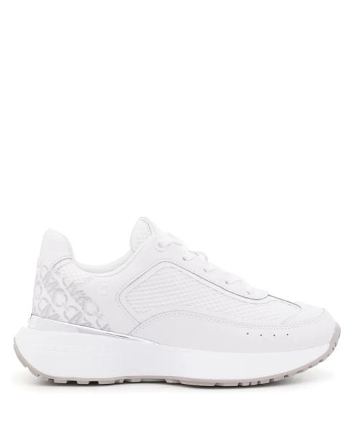 MICHAEL Michael Kors White Cow Leather Trainers With Modern Aesthetic