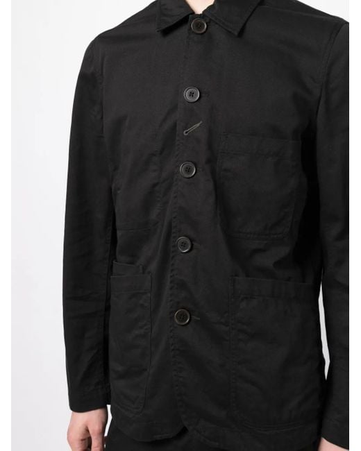 Universal Works Black Long-Sleeve Cotton Shirt for men