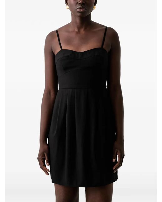 ARMANI EXCHANGE Black Sweetheart-Neck Pleated Mini Dress